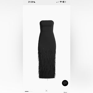 Milly Shai Strapless Feather Midi-Dress size 0